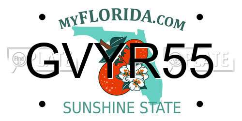 GVYR55 Florida License Plate