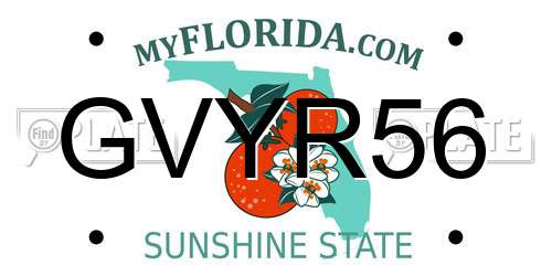 GVYR56 Florida License Plate