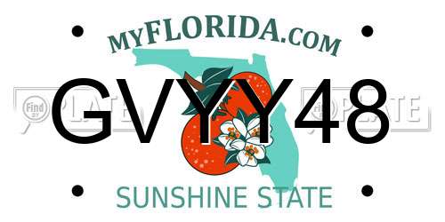 GVYY48 Florida License Plate