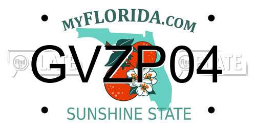 GVZP04 Florida License Plate