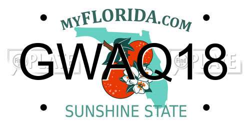 GWAQ18 Florida License Plate