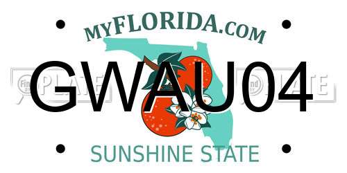 GWAU04 Florida License Plate