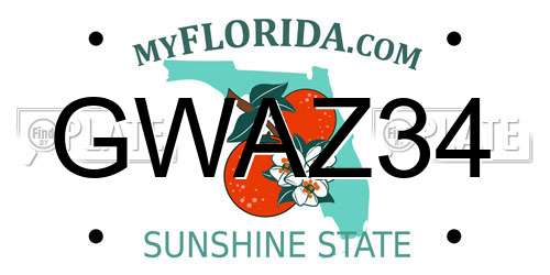 GWAZ34 Florida License Plate