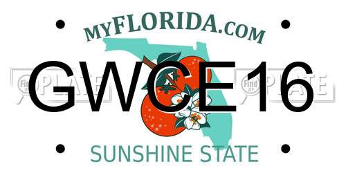 GWCE16 Florida License Plate