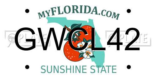 GWCL42 Florida License Plate