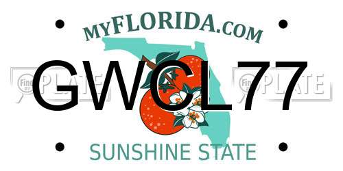 GWCL77 Florida License Plate