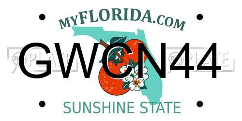 GWCN44 Florida License Plate