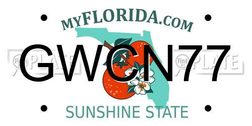 GWCN77 Florida License Plate