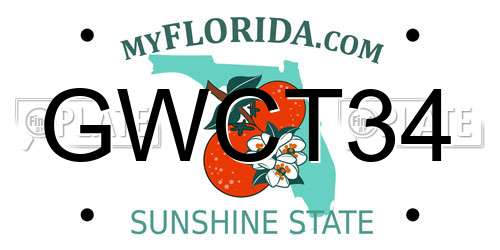 GWCT34 Florida License Plate