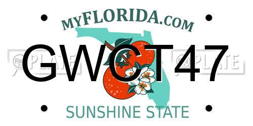 GWCT47 Florida License Plate