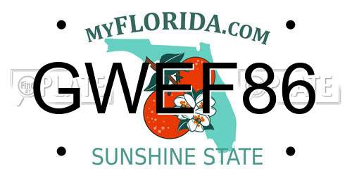 GWEF86 Florida License Plate