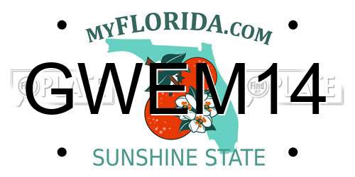 GWEM14 Florida License Plate