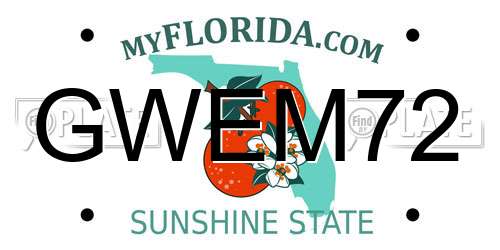 GWEM72 Florida License Plate