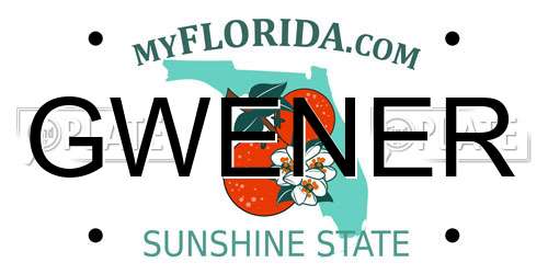 GWENER Florida License Plate