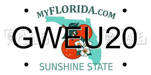 GWEU20 Florida License Plate