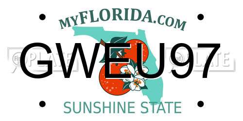 GWEU97 Florida License Plate
