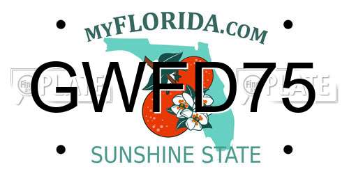 GWFD75 Florida License Plate