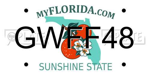 GWFF48 Florida License Plate