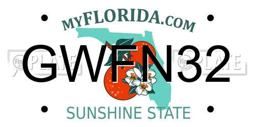 GWFN32 Florida License Plate
