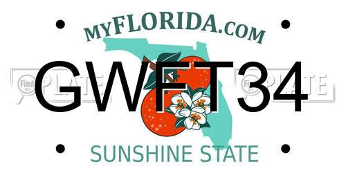 GWFT34 Florida License Plate