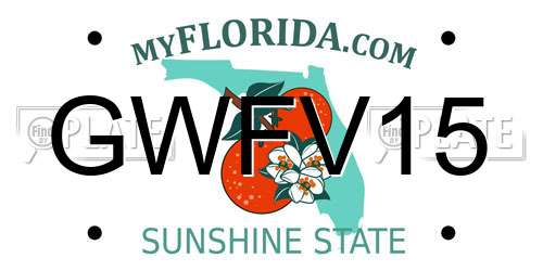 GWFV15 Florida License Plate