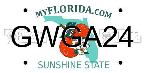 GWGA24 Florida License Plate