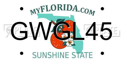 GWGL45 Florida License Plate