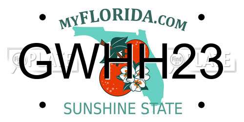 GWHH23 Florida License Plate