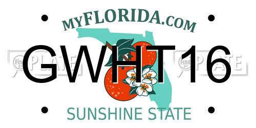 GWHT16 Florida License Plate
