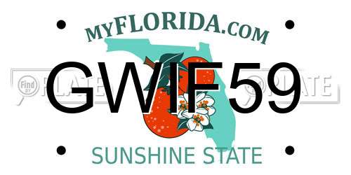 GWIF59 Florida License Plate