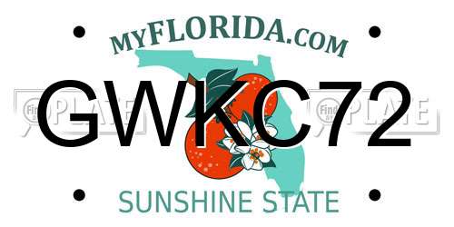 GWKC72 Florida License Plate