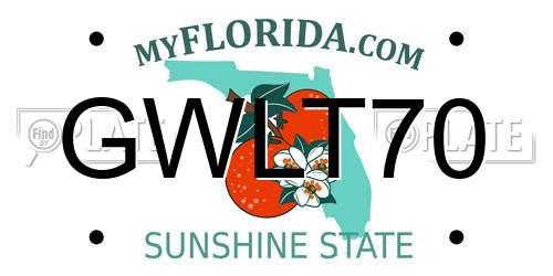GWLT70 Florida License Plate