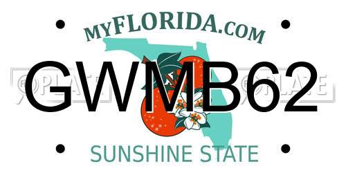 GWMB62 Florida License Plate