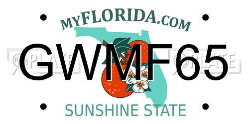 GWMF65 Florida License Plate