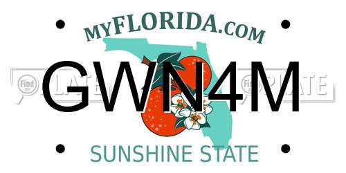 GWN4M Florida License Plate