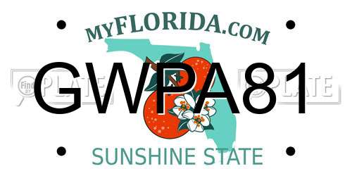 GWPA81 Florida License Plate