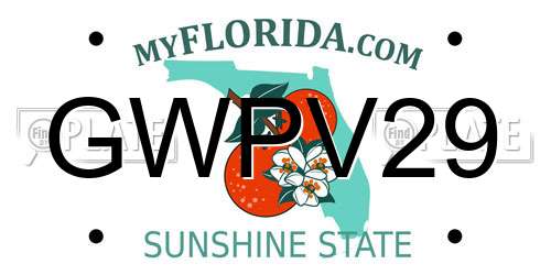 GWPV29 Florida License Plate