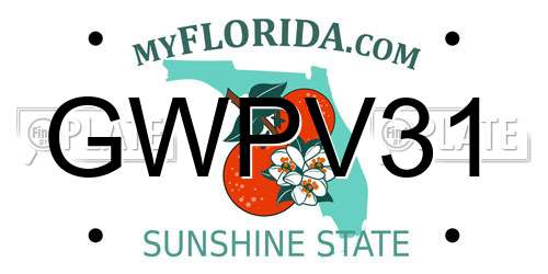 GWPV31 Florida License Plate
