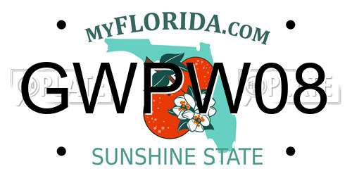 GWPW08 Florida License Plate
