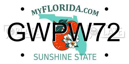 GWPW72 Florida License Plate