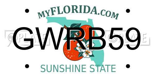 GWRB59 Florida License Plate