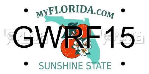 GWRF15 Florida License Plate