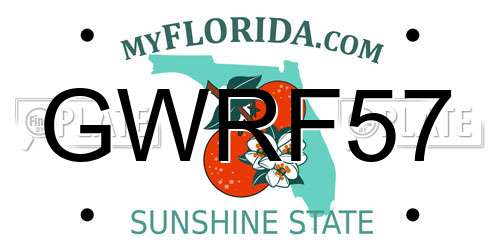 GWRF57 Florida License Plate