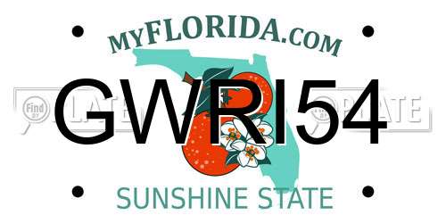 GWRI54 Florida License Plate