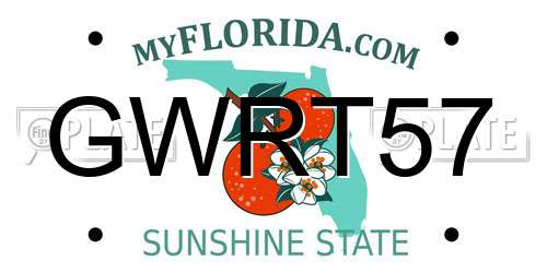 GWRT57 Florida License Plate