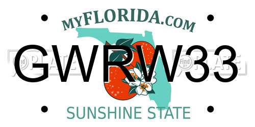 GWRW33 Florida License Plate