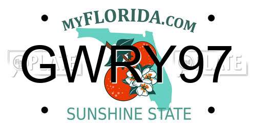 GWRY97 Florida License Plate