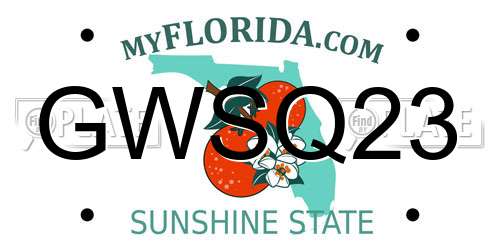 GWSQ23 Florida License Plate
