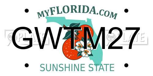 GWTM27 Florida License Plate