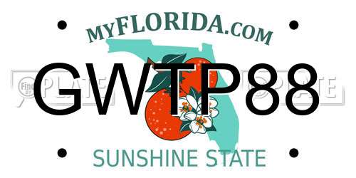 GWTP88 Florida License Plate